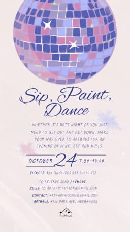 ArtHaus presents, “Sip, Paint, Dance”