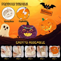 Halloween Wooden Pumpkin Lantern Craft