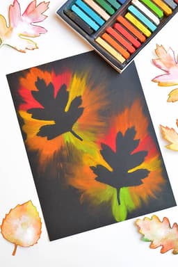 Fall Leaf Chalk Art (Grades K-5)