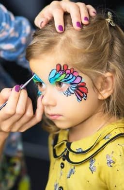 Halloween Face Painting with Party Colors