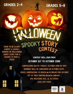 Juvenile Spooky Story Halloween Contest (Grades 2-4 & Grades 5-8)